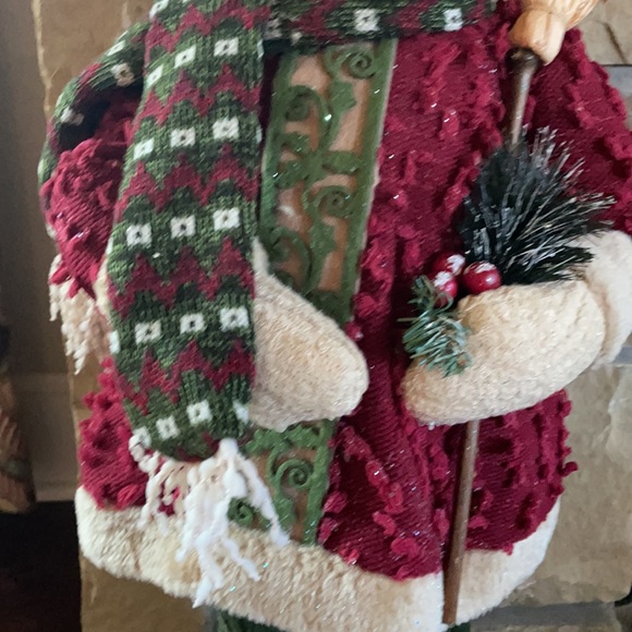 Tall Standing Fabric Snowman with Hat and Broom. New. - Picture 2 of 11